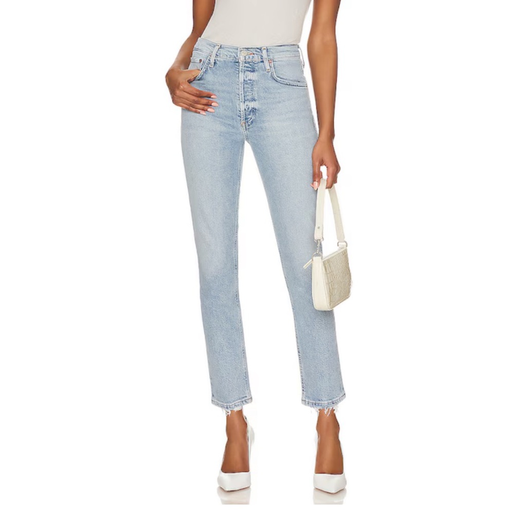 AGOLDE Riley High Rise Straight Crop Jeans | Dynamic Wash | Size 33